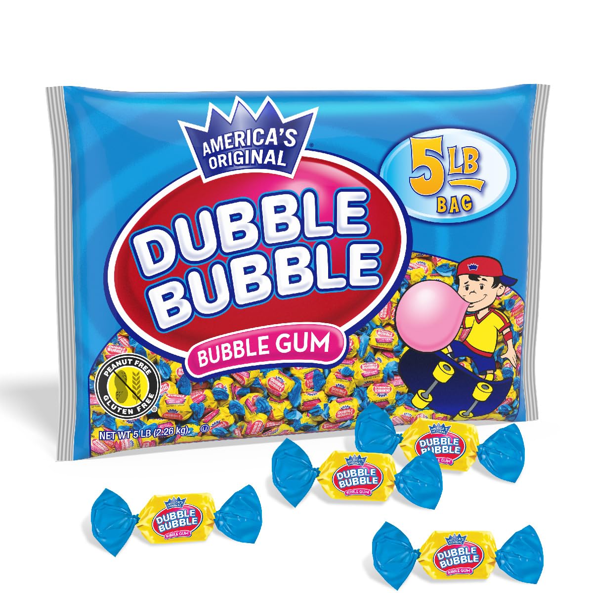 Tootsie Roll Dubble Bubble Original Twist bag shown in bulk pack for easy sharing and stocking
