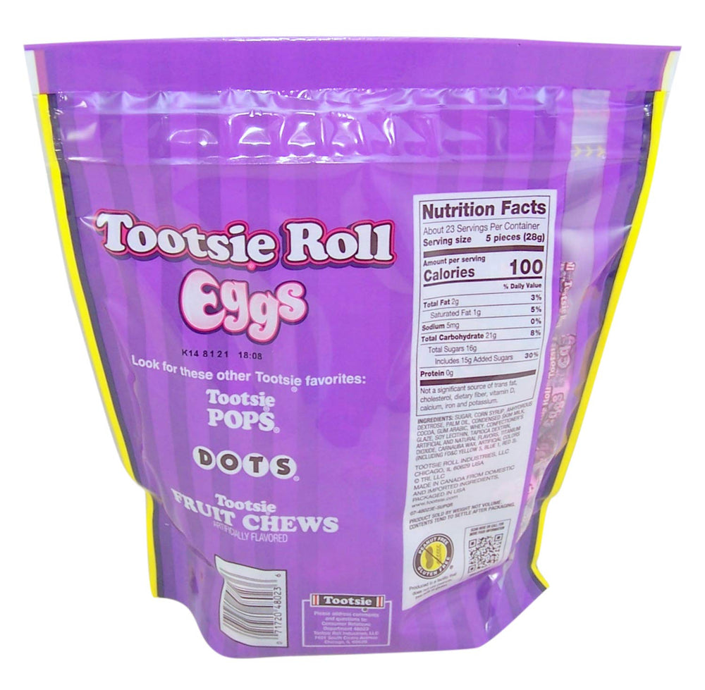 Tootsie Roll egg-shaped candies are individually wrapped for sharing.
