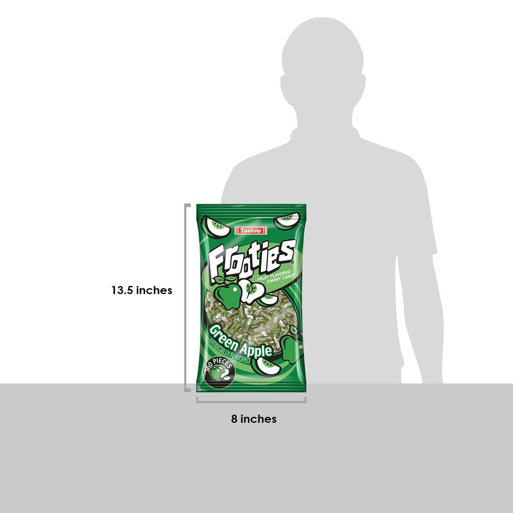 Tootsie Roll Frooties Green Apple close-up of chewy texture