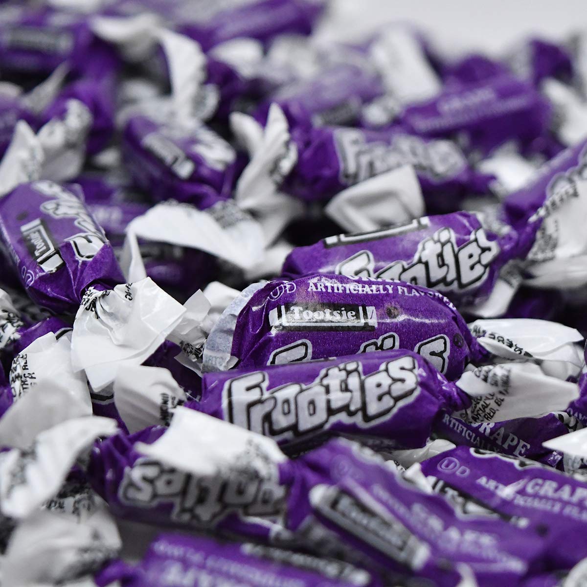 Tootsie Roll Frooties office desk candy jar, gluten-free and peanut-free.