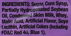 Tootsie Roll Frooties purple-wrapped closeup for tangy grape snacking.