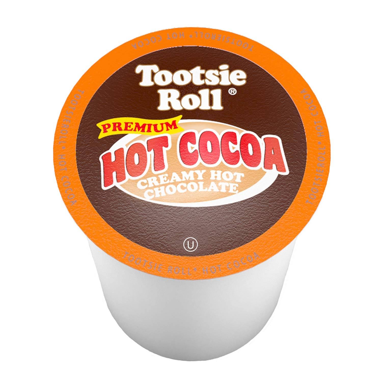 Tootsie Roll Hot Cocoa pod close-up showing real cocoa flavor.