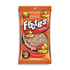 Tootsie Roll Mango Frooties bag front view with orange wrappers, great for parties.