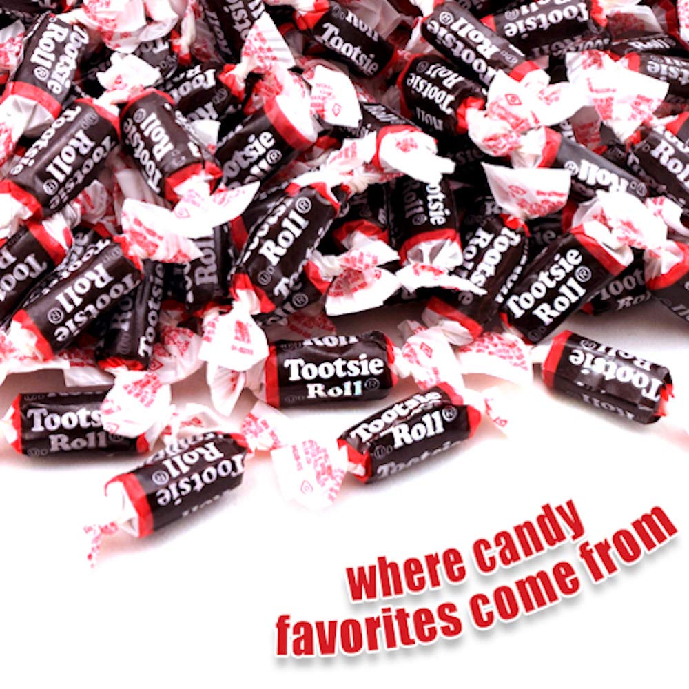 Tootsie Roll Midgees party-favor display, ideal for wedding receptions and buffets.