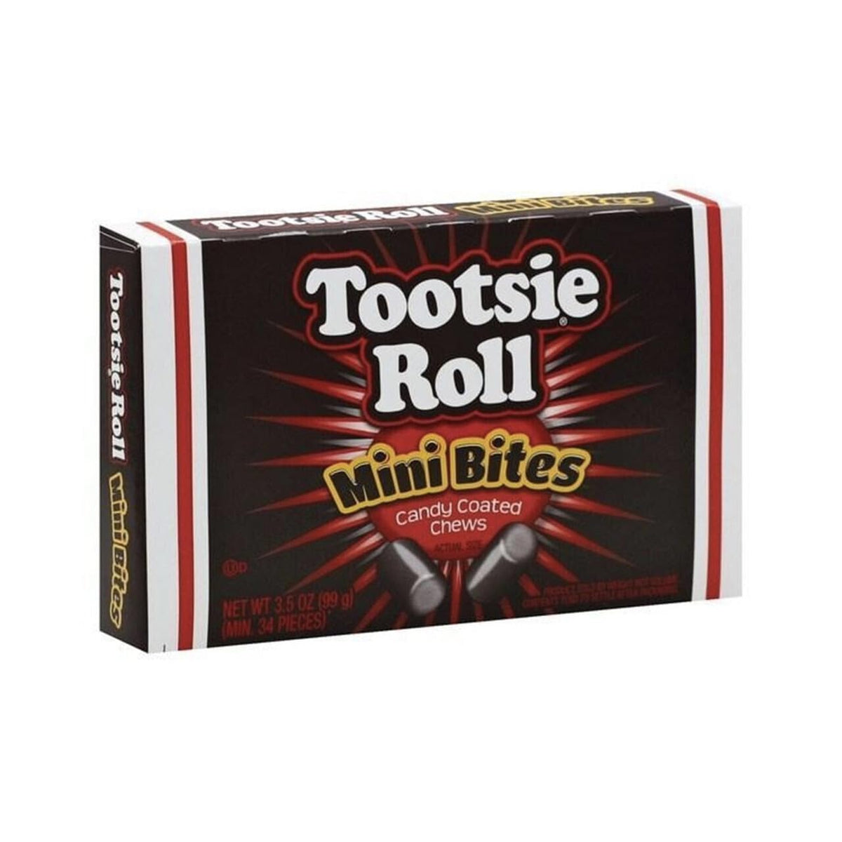 Tootsie Roll Mini Bites in a movie theater box, perfect sharing candy for events.