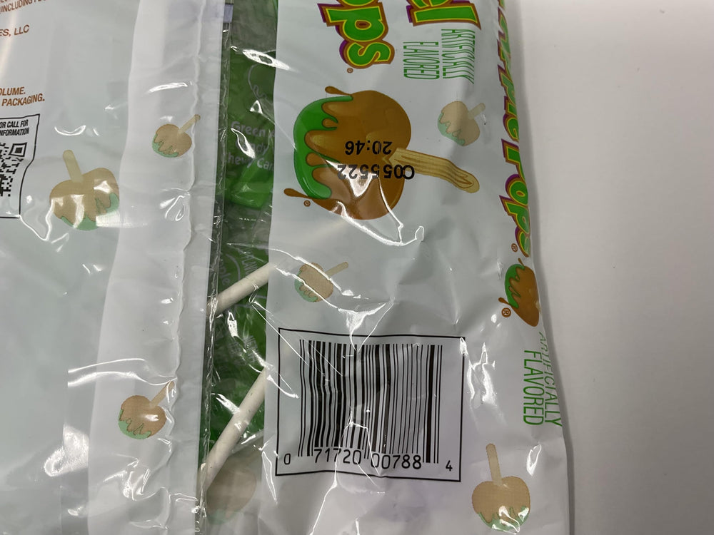 Tootsie Roll Pops Green Apple Caramel bag front showcasing nostalgic candy