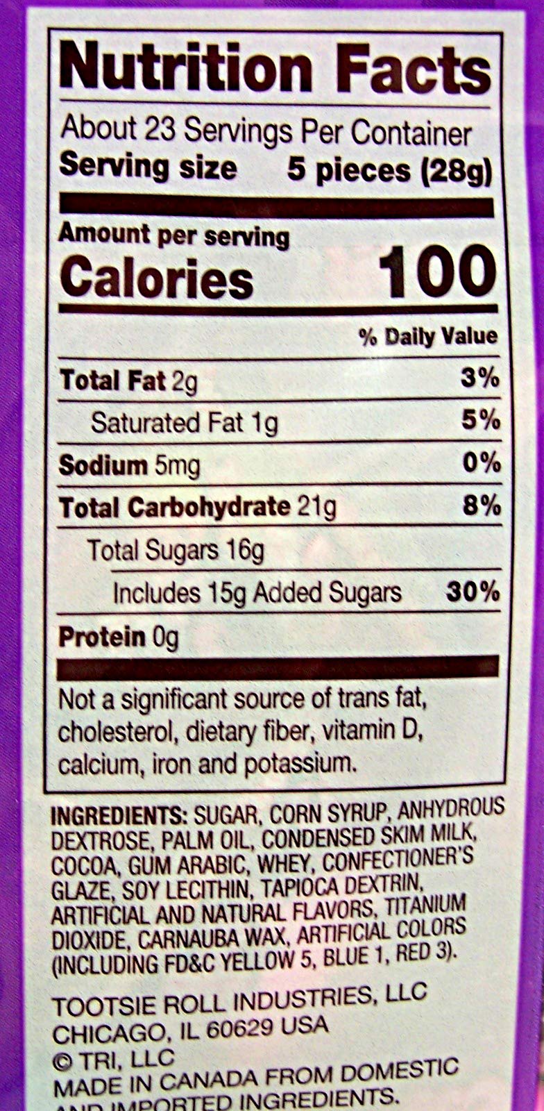 Tootsie Roll 23oz resealable bag keeps candies fresh and ready to enjoy.