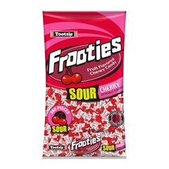 Tootsie Roll Sour Frooties bag with red Sour Cherry candy for party favors