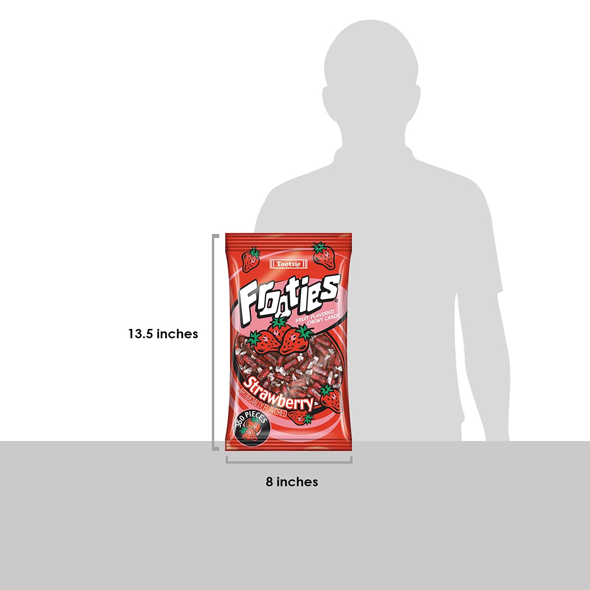 Tootsie Roll Strawberry Frooties candies in a bowl for candy buffets.