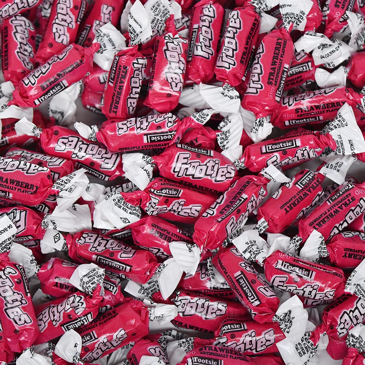 Tootsie Roll Strawberry Frooties nutrition label view for quick calorie awareness.