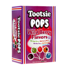 Tootsie Pops assorted wild berry shell close-up for berry lovers at parties.