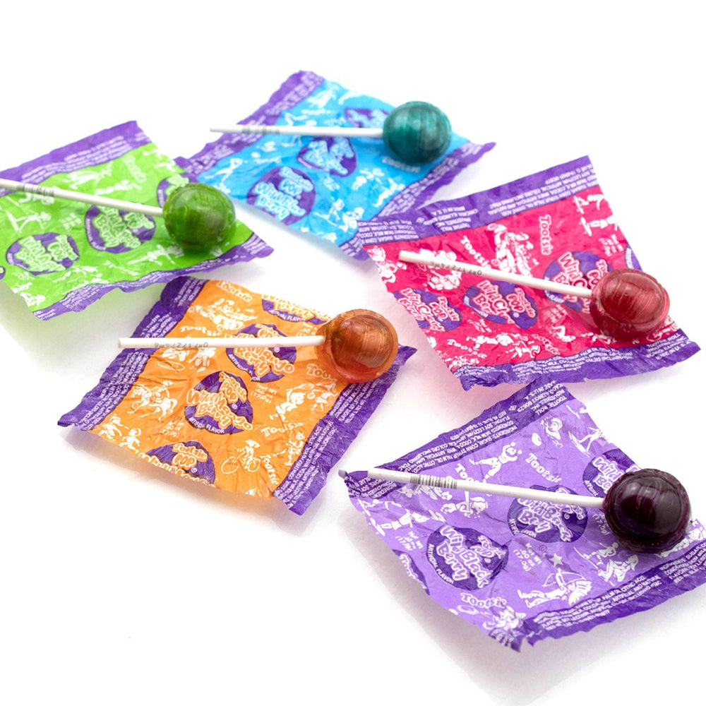Tootsie Pops party snacks in a shared, festive setting.