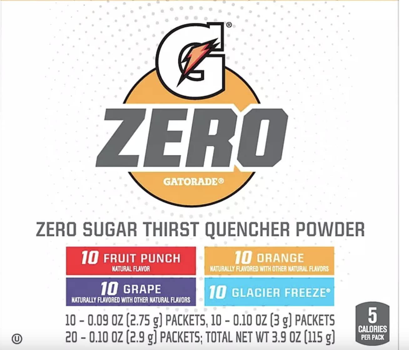 Toozoon Gatorade G Zero Powder grape flavor packet for athletic hydration