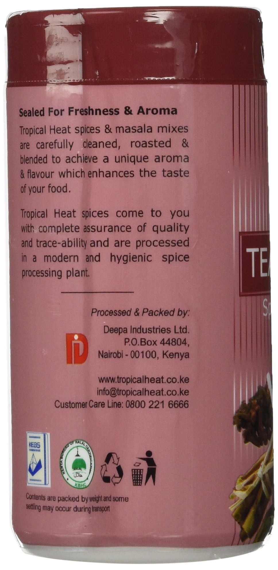 TOP BRIGHT Tea Masala bottle in kitchen with steam rising