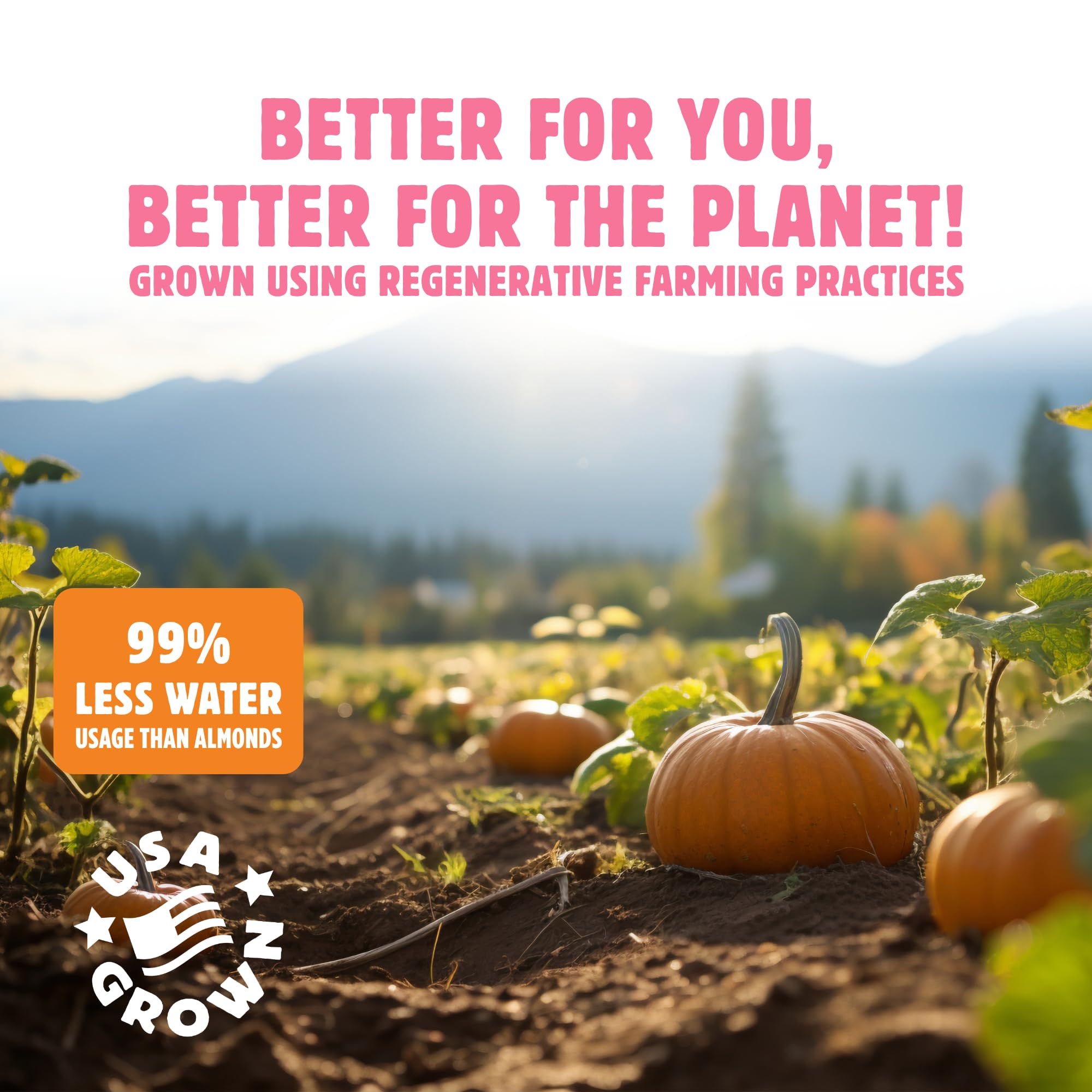 Top Fox Snacks USA-grown organic pumpkin seeds highlight sustainable farming.