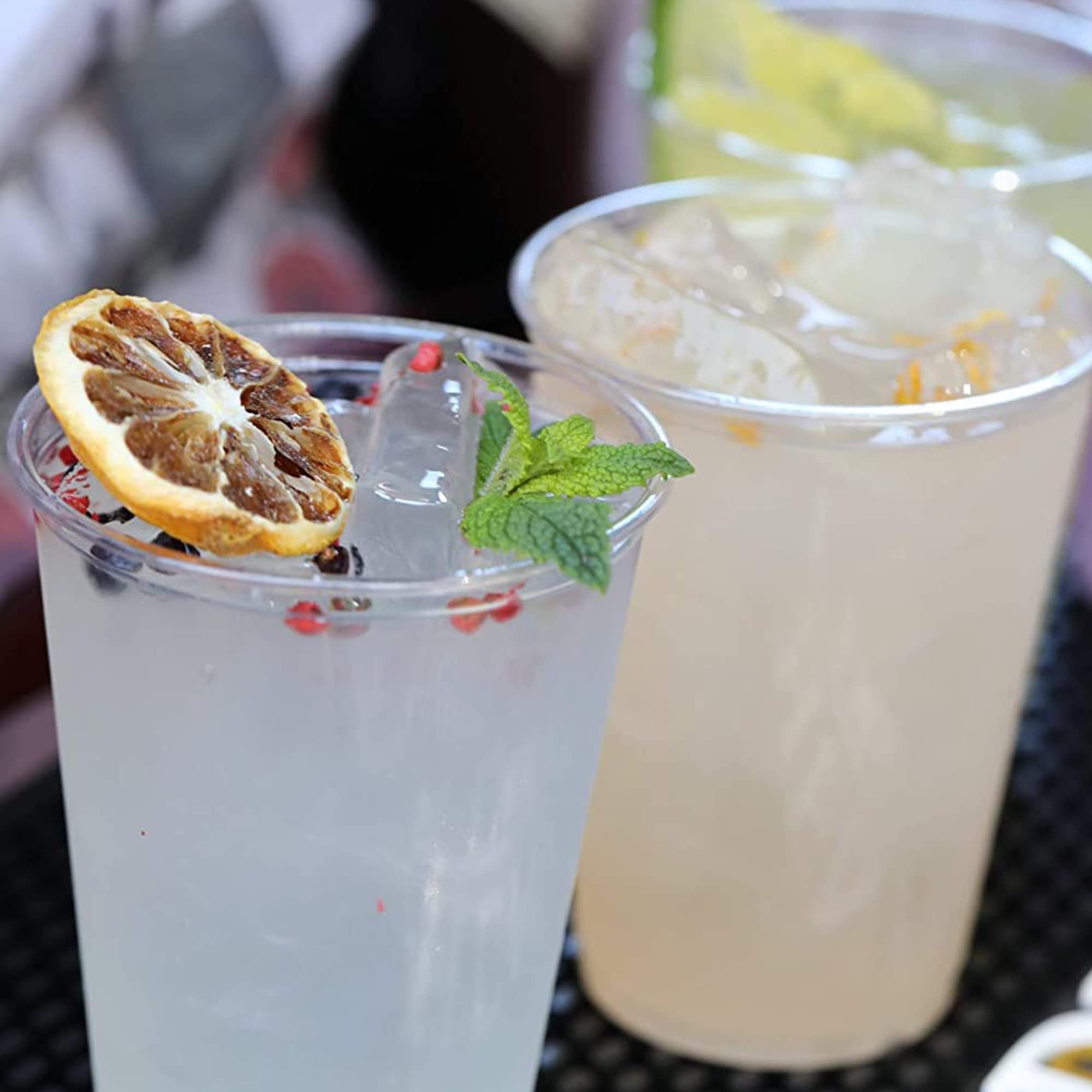 Chilled tonic in a highball glass showcasing refreshingly aromatic citrus notes.