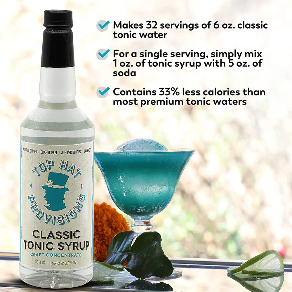 Pouring Top Hat Provisions tonic concentrate into a shaker with ice