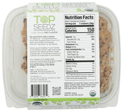 Top Seedz sea salt crackers close-up emphasizes crisp texture.