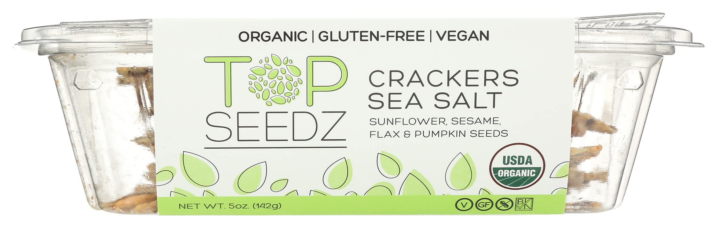 Top Seedz sea salt crackers pantry storage kept fresh.