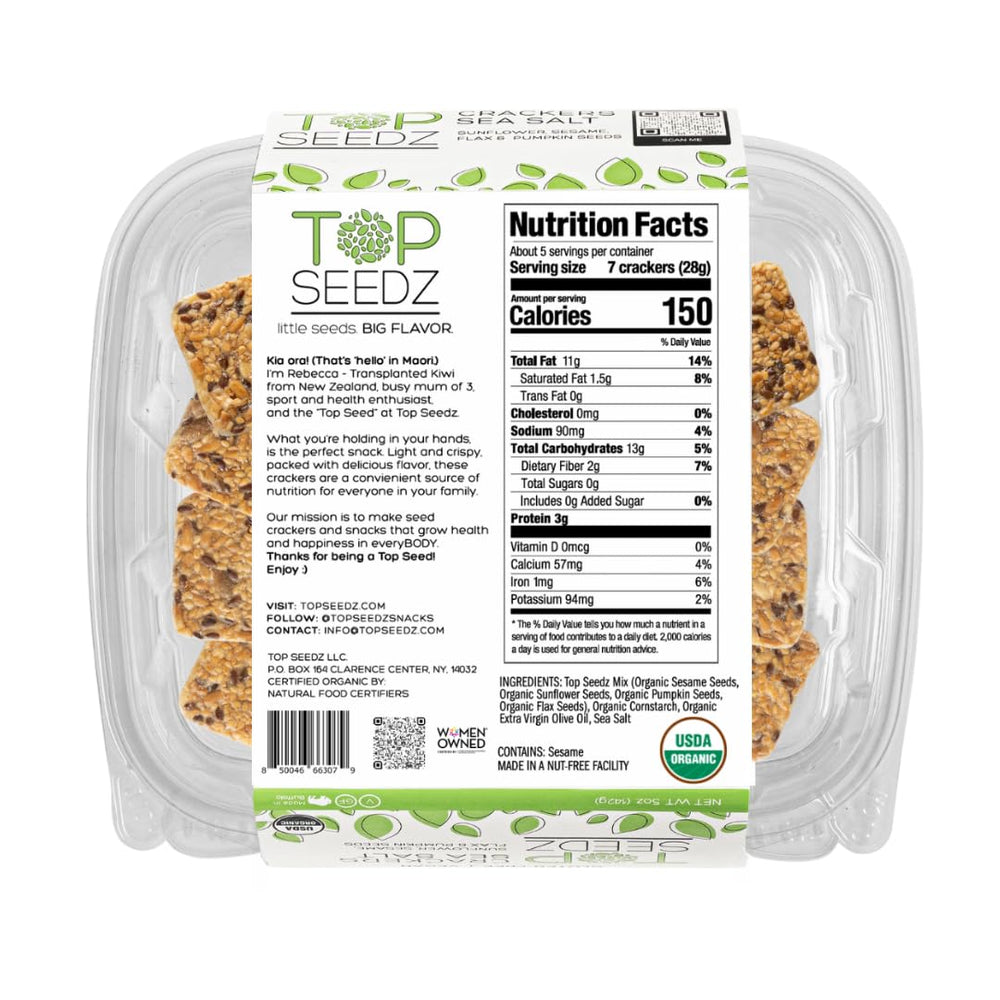 Top Seedz crackers with dip bowl showing versatile serving ideas