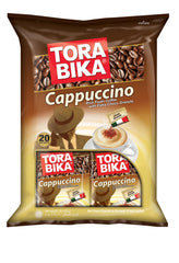 Torabika Cappuccino Instant Coffee packaging showing 20 sachets for quick prep