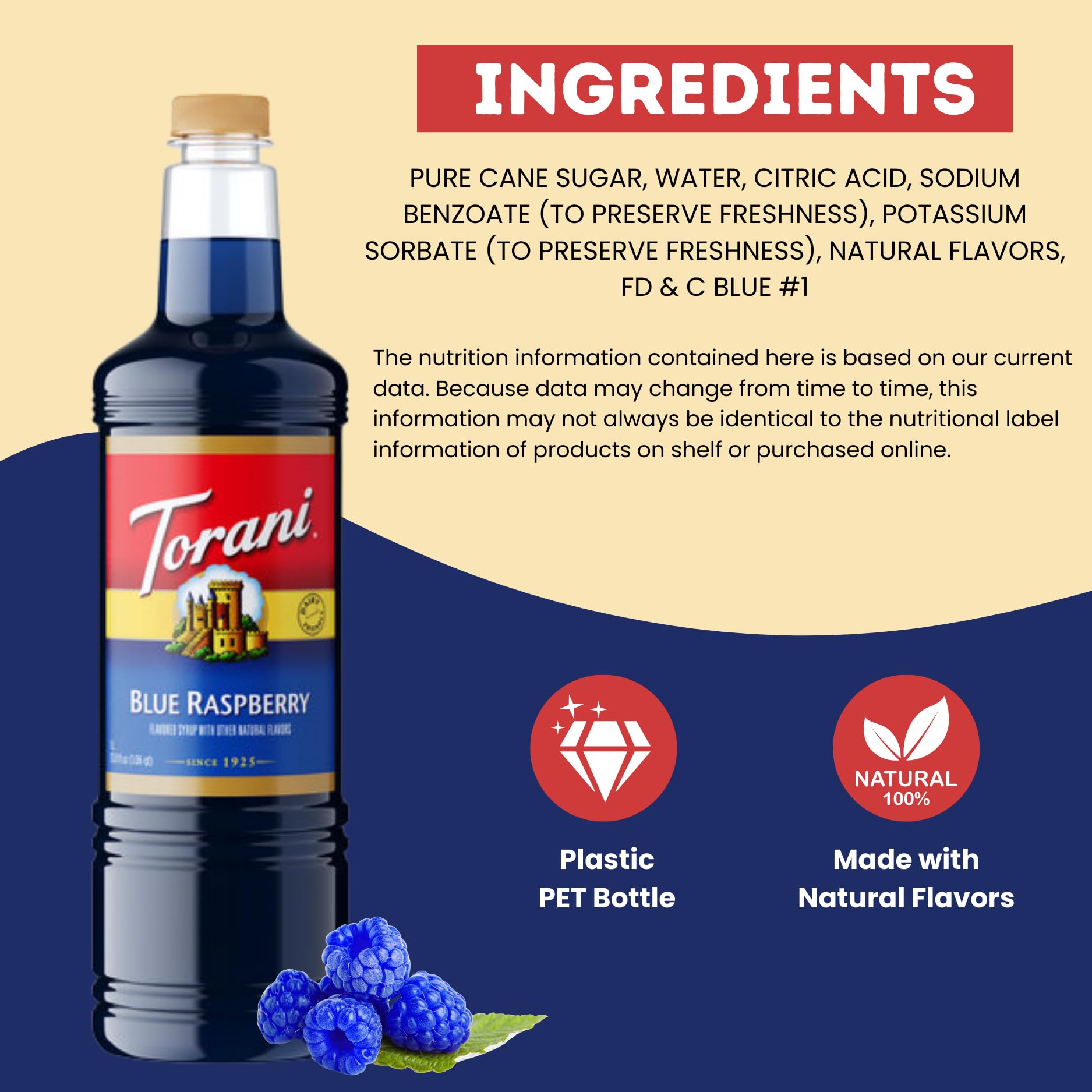 Torani Blue Raspberry cocktail idea elevates mixed drinks.