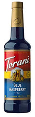 Close-up of Torani label highlighting natural flavors and cane sugar.