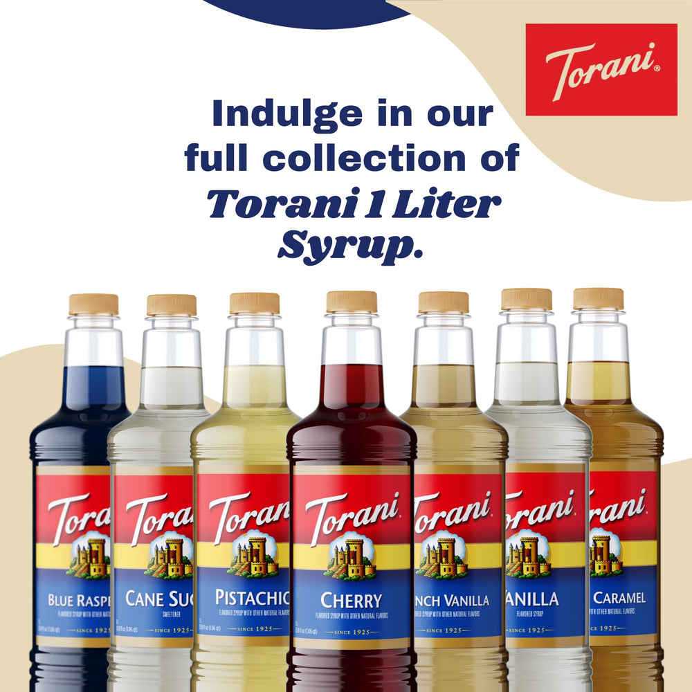 Torani Blue Raspberry used in shakes and smoothies.