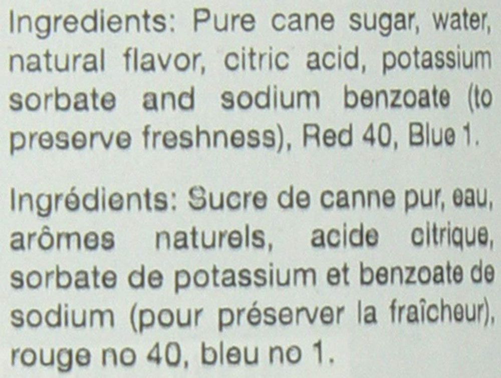 Torani Blueberry Syrup bottle on kitchen counter suggesting recipes.