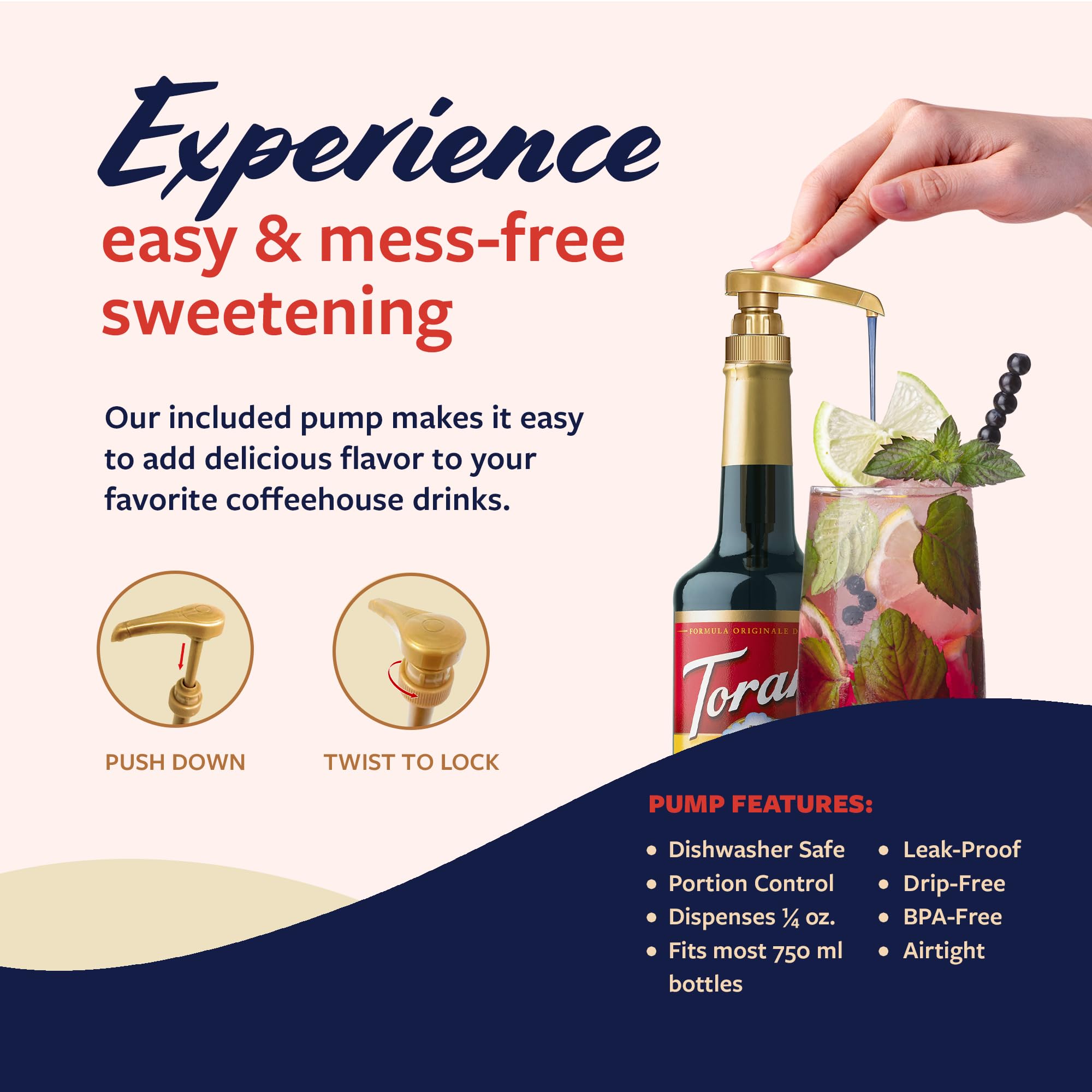 Torani Blueberry Syrup brings color and aroma to sodas and cocktails.