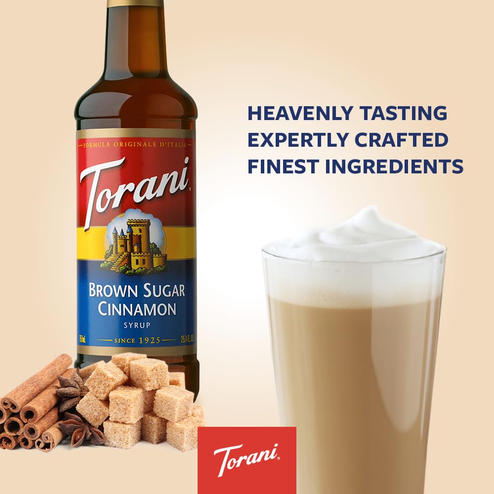 Torani syrup iced-coffee with cinnamon sweetness for a refreshing flavor.
