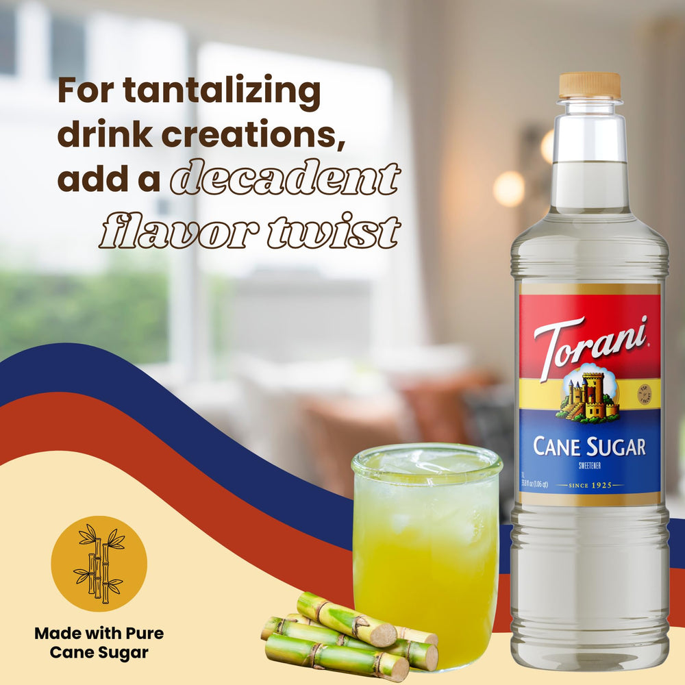 Torani Cane Sugar Syrup blends well in desserts and shakes.