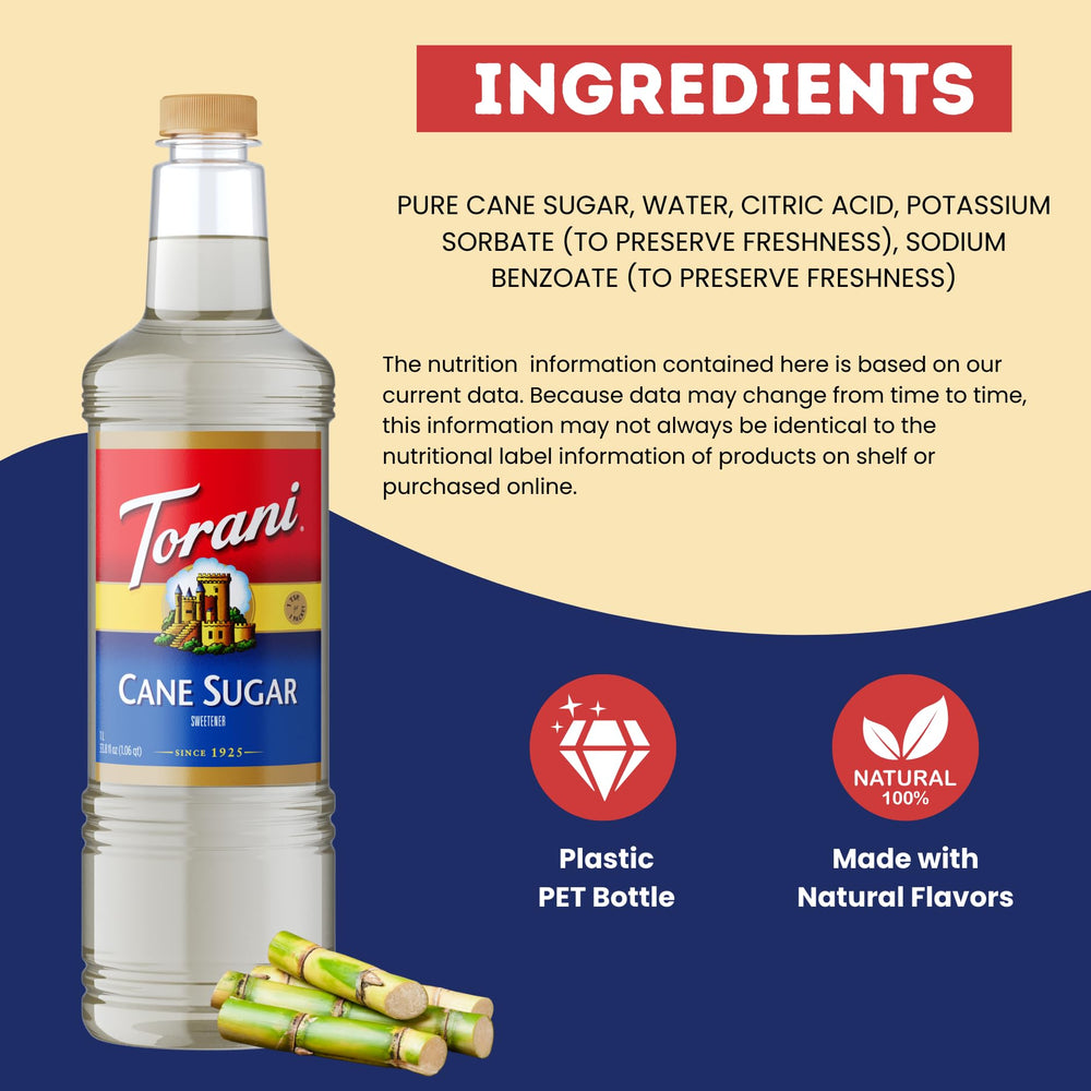 Torani Cane Sugar Syrup pump keeps syrup fresh and portions consistent.