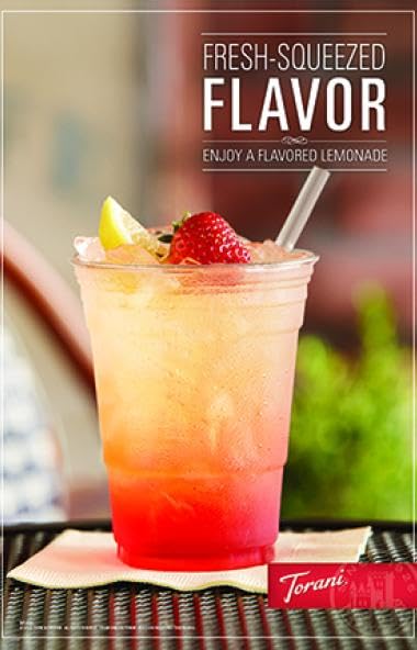 Torani Cherry Lime dispensing in use for drinks