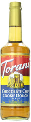 Torani Chocolate Chip Cookie Dough Syrup bottle ready to flavor beverages