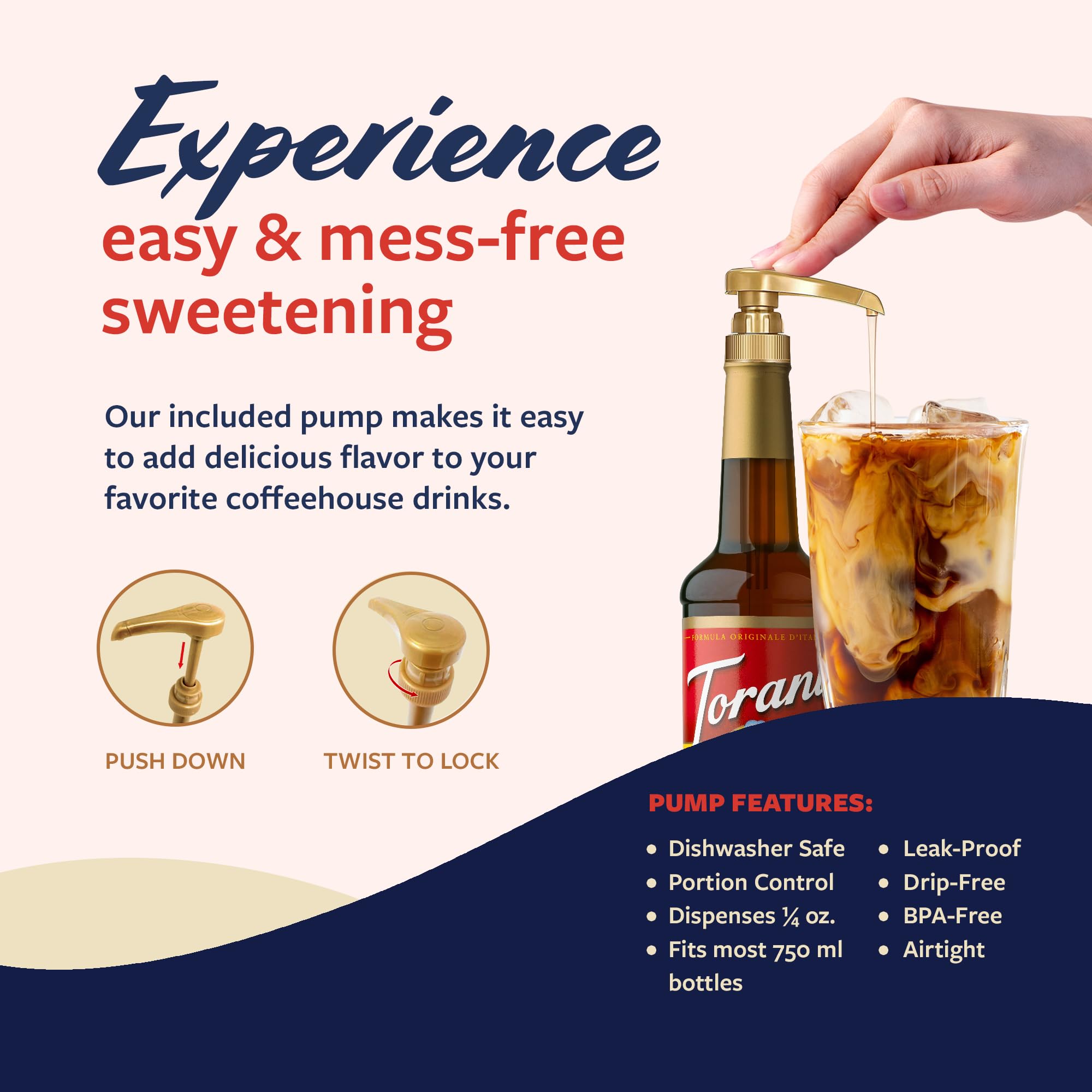 Torani Cinnamon Syrup shows pure cane sugar and natural flavors.