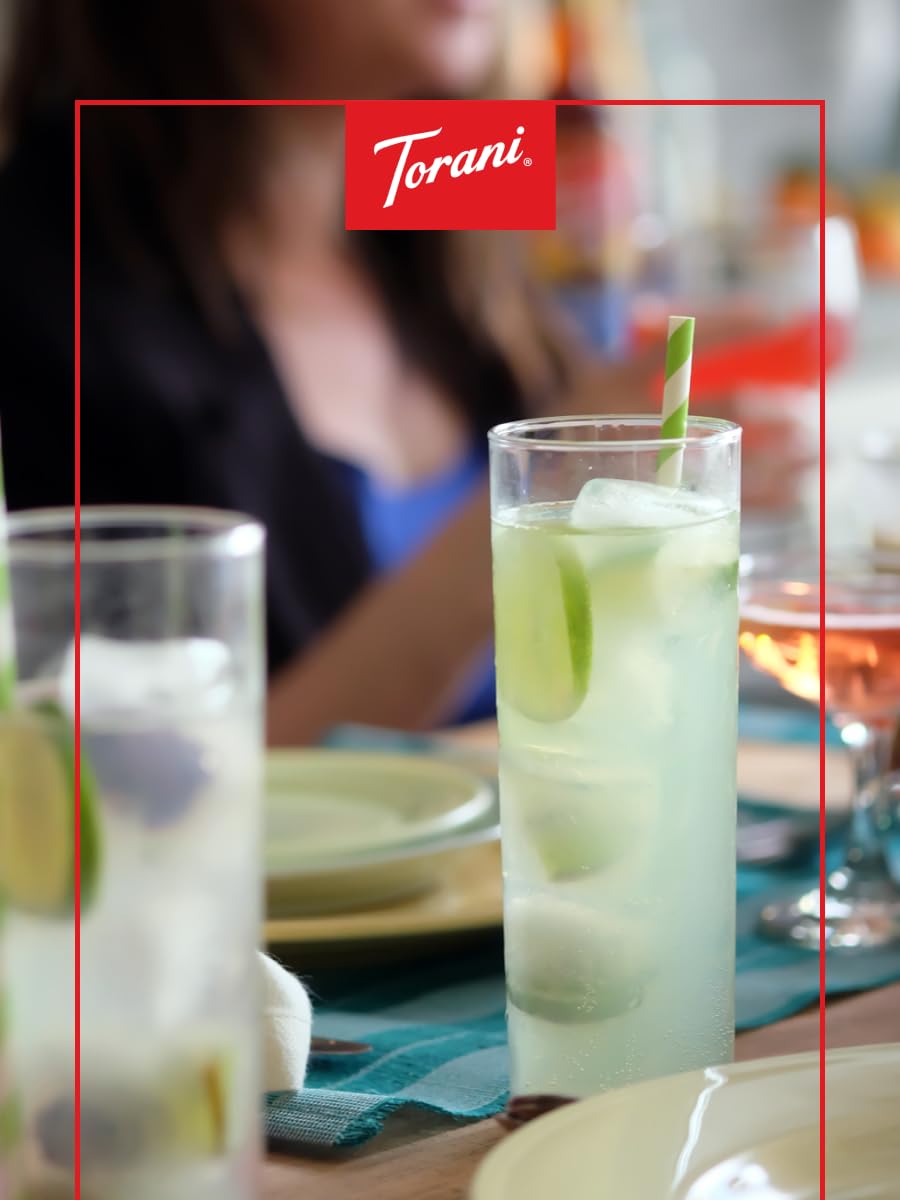 Torani Coconut Sugar Free Syrup on ice enhances iced drinks and mocktails.