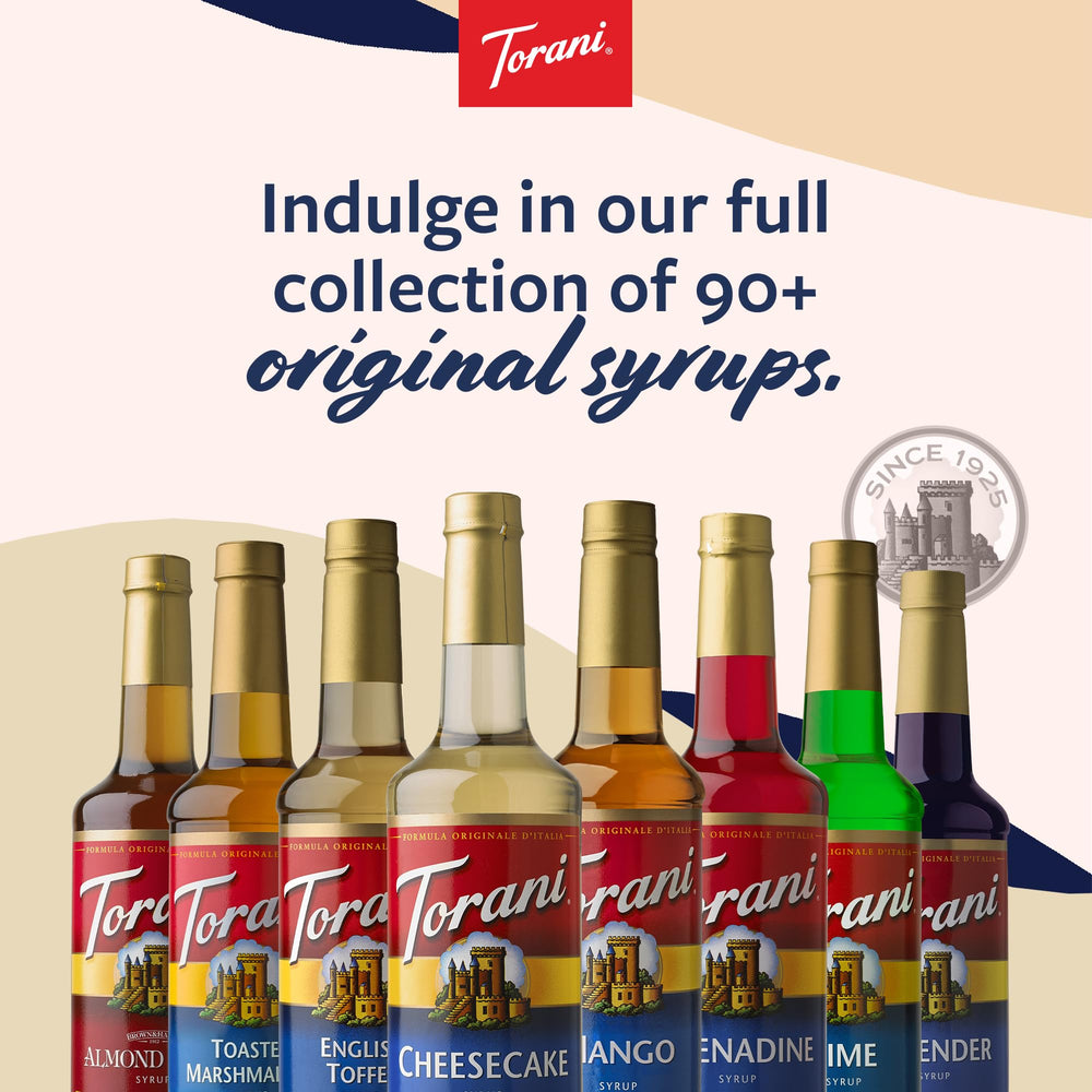 Creative cafe menu image showing Torani syrup pairing with treats