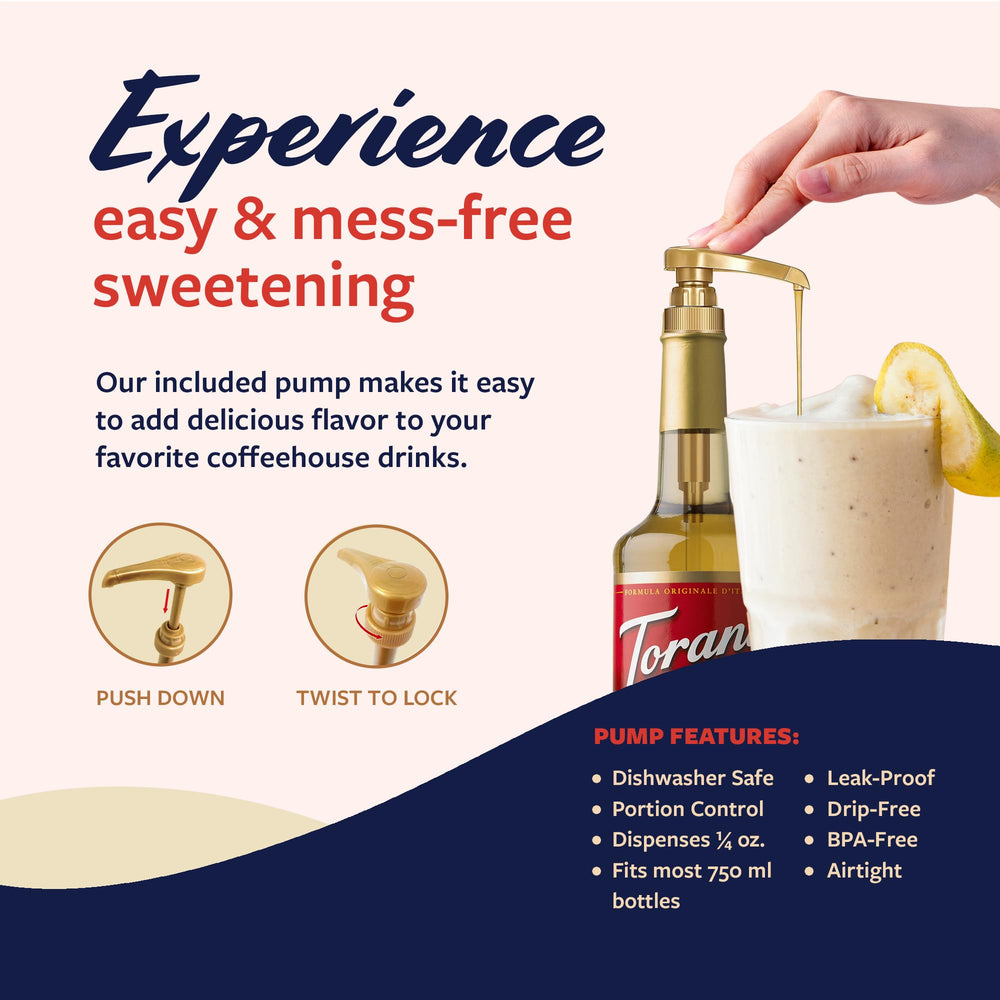 Creamy banana foam topping with Torani Crème de Banana to elevate coffees.