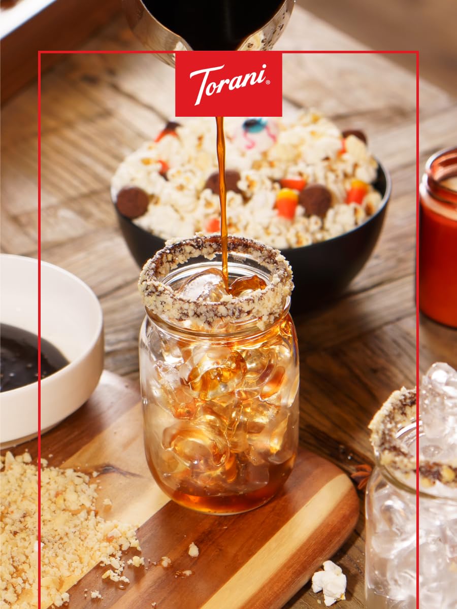 Torani English Toffee Sugar Free ingredient label—natural flavors and clean sweetener.