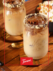 Torani English Toffee Sugar Free latte mug—cozy morning beverage inspiration.