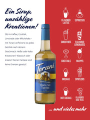 Torani English Toffee Sugar Free pour—drizzle over desserts with zero calories.