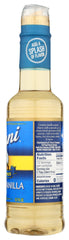 Torani French Vanilla Syrup bottle shows a versatile dessert drizzle idea.