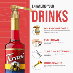 Torani Cherry Syrup bottle pairs with espresso desserts.