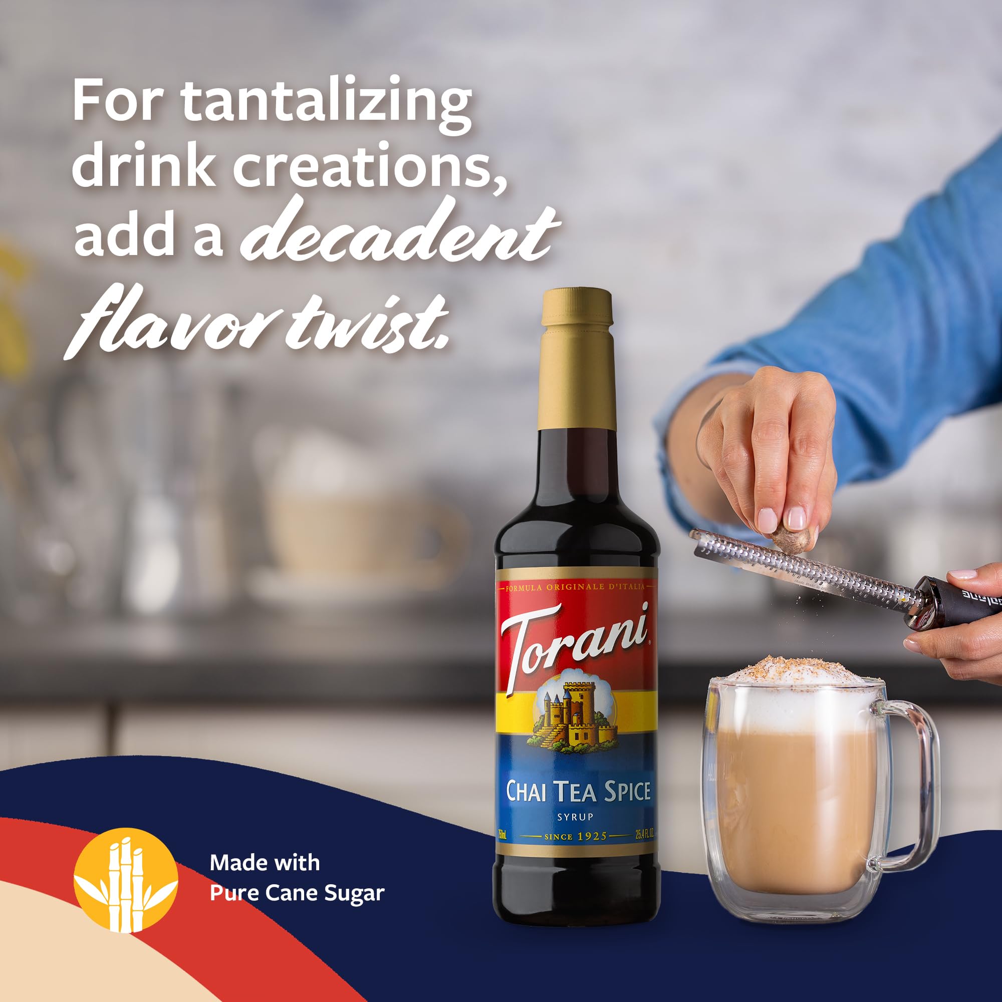 Torani gold-standard flavoring captures authentic chai spice notes.