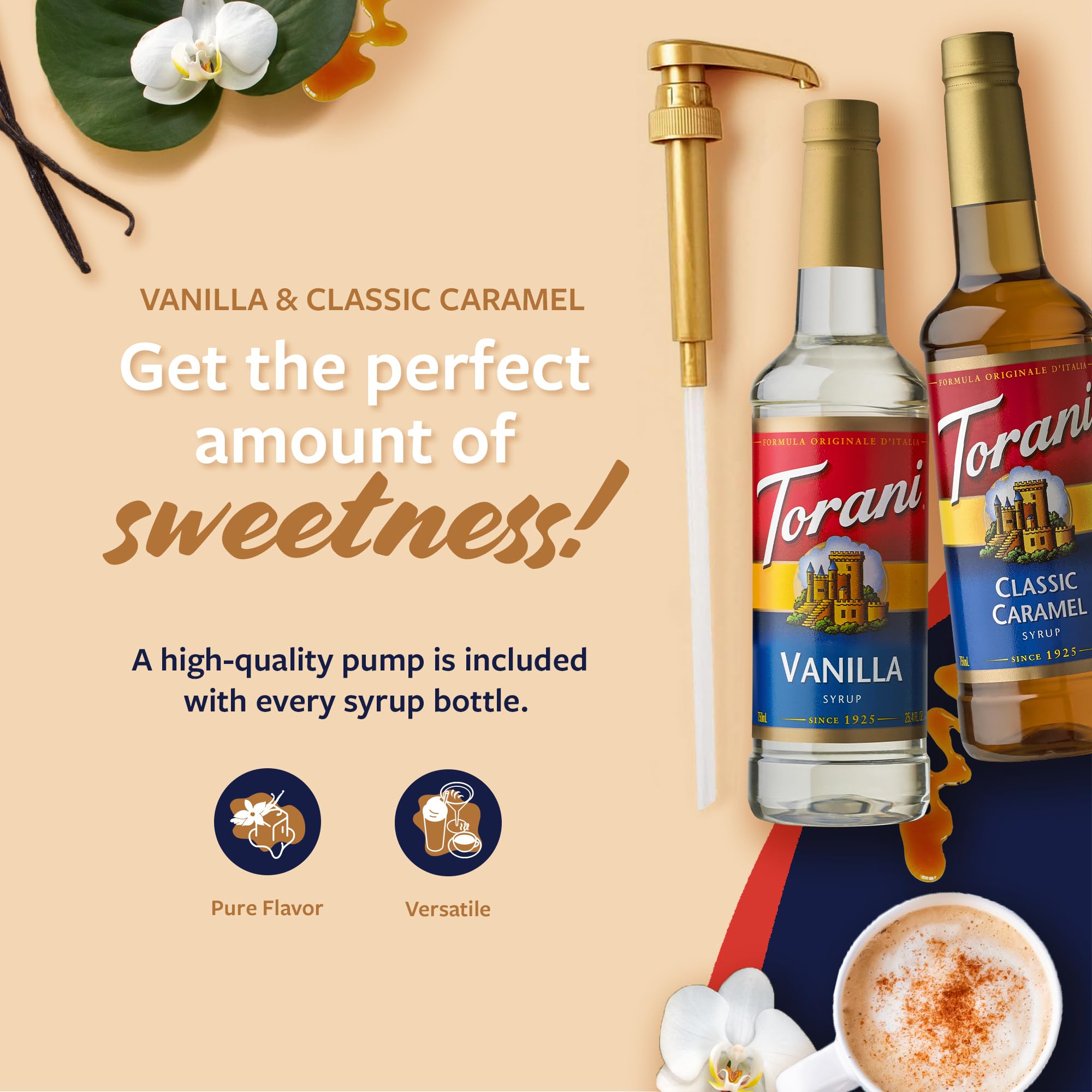 Torani gold-standard flavoring process delivers premium flavor in every sip.