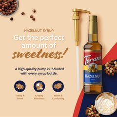 Coffee cup featuring Torani Hazelnut Syrup for a warm hazelnut note.