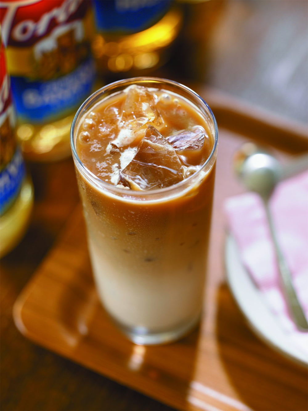 Torani Hazelnut Syrup enhances coffee or milkshakes with creamy hazelnut aroma.