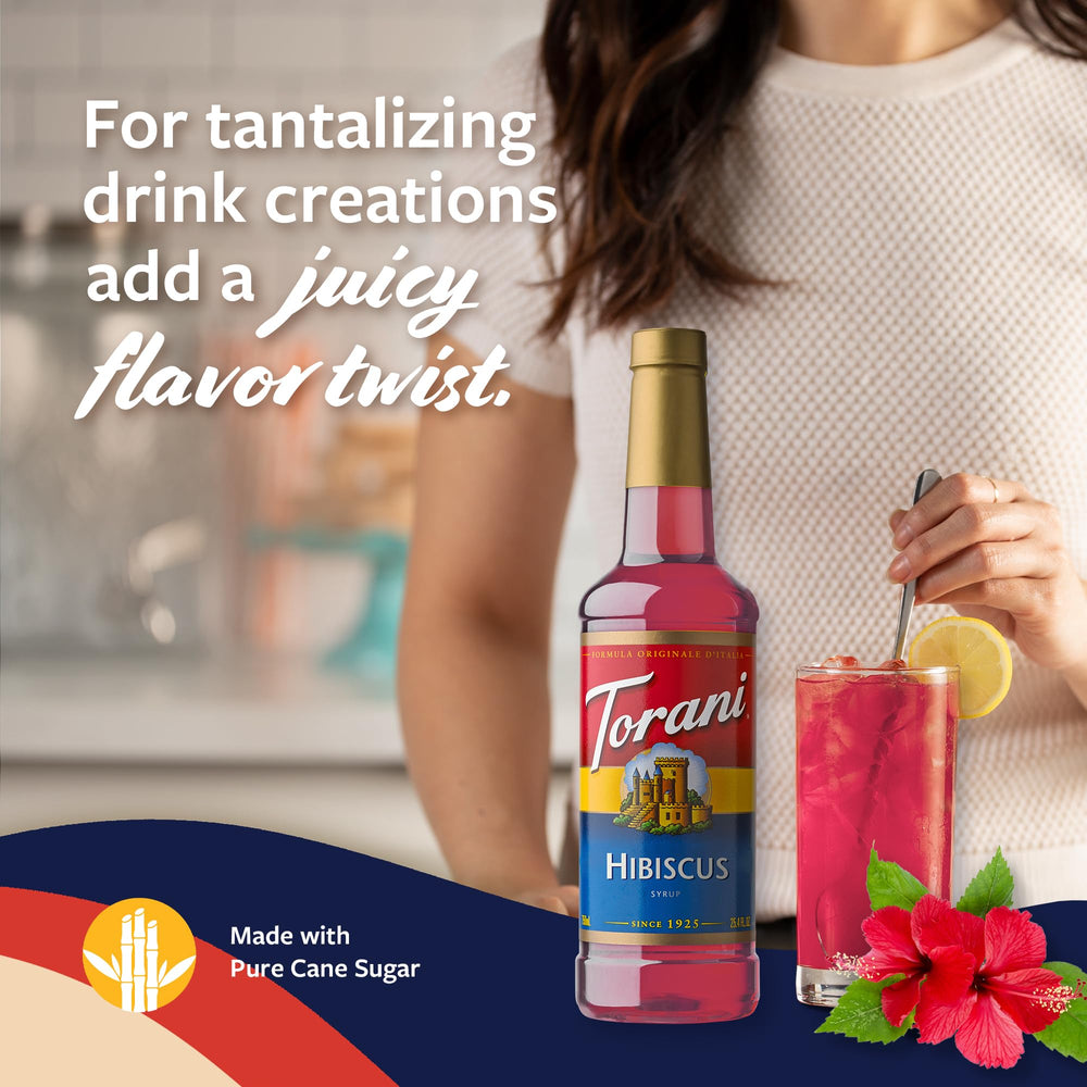 Torani Hibiscus Syrup in lemonade for a vibrant finish