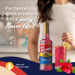 Torani Hibiscus Syrup in lemonade for a vibrant finish